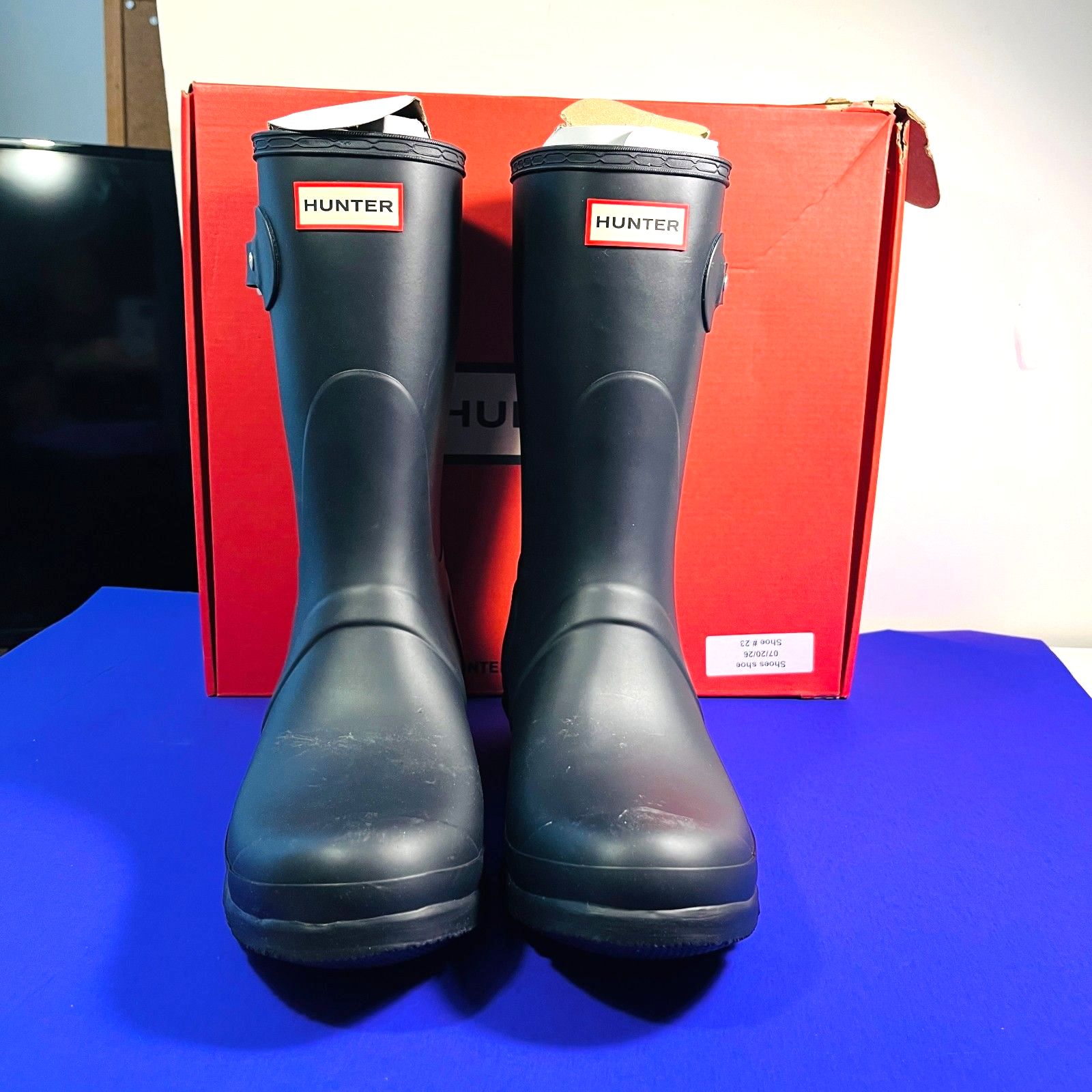 Hunter Women's Navy-Blue Waterproof Short Boots Sz 11 New — image 2 of 5